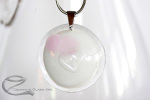 Egyedi üvegékszer, feher-buborekos-kerek-anima-dichroic-uvegekszer